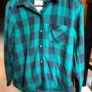 American Eagle Buffalo plaid boyfriend fit flannel